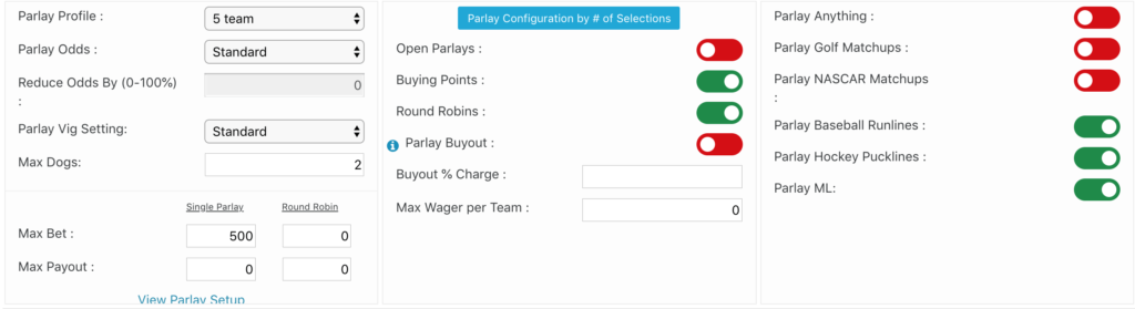 parlay wager home